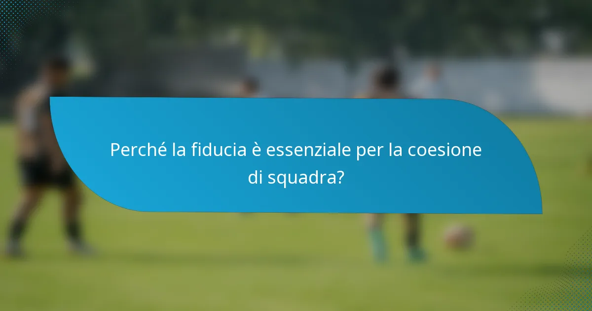 Perché la fiducia è essenziale per la coesione di squadra?